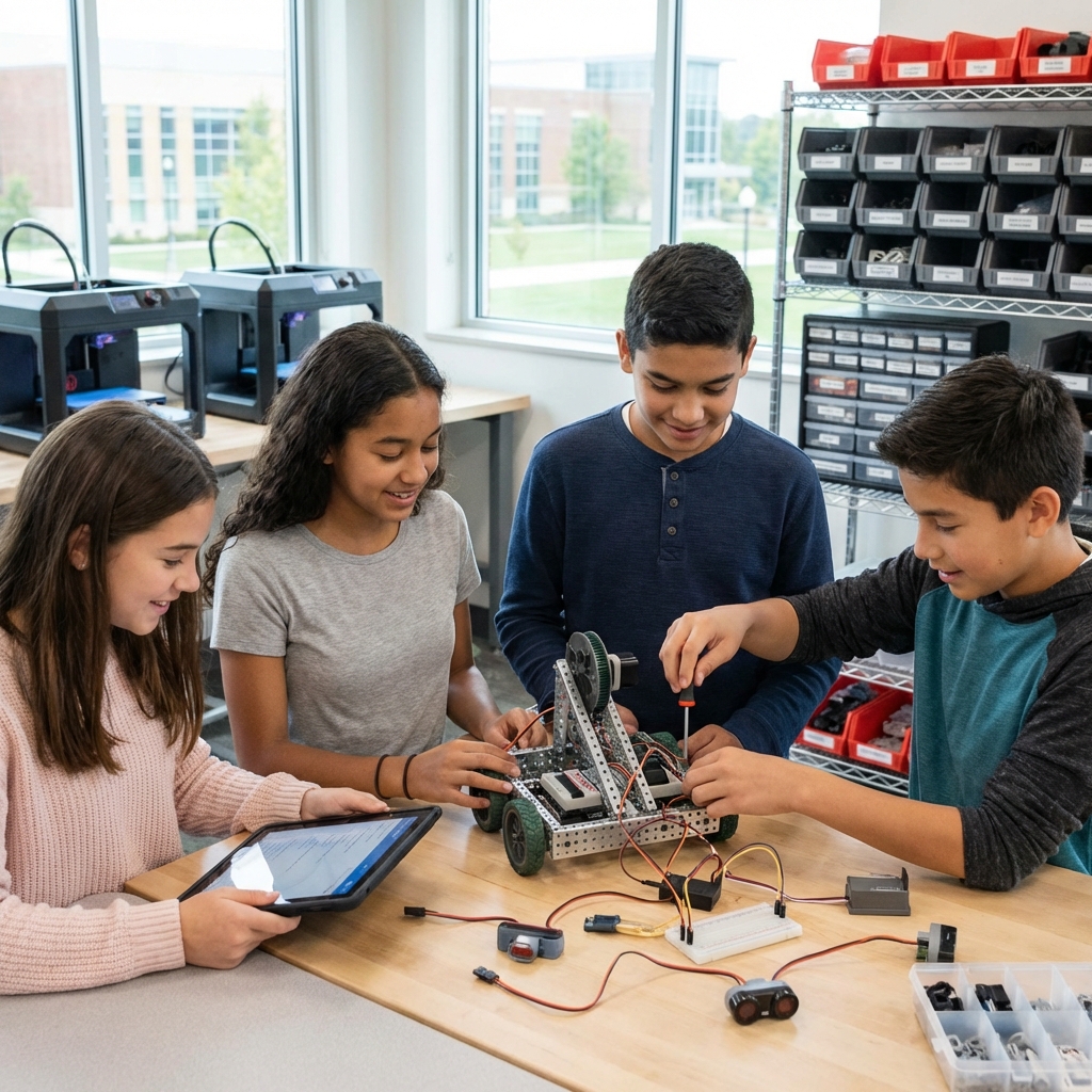 Students working in lab